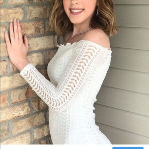 Tight white lace dress!